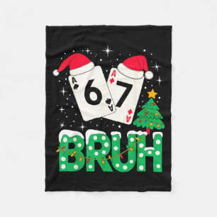 Funny Meme 6 7 Festive Ker Bruh Christmas Tree San Fleece Blanket