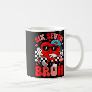 Funny Meme 6 7 Six Seven Bruh Valentine Heart Men  Coffee Mug