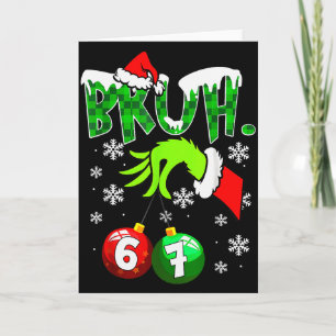 Funny Meme Bruh 6-7 Matching Family Christmas Six  Card