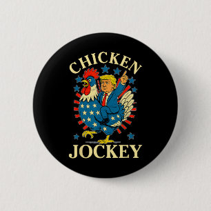 Funny Meme Chicken Jockey  6 Cm Round Badge
