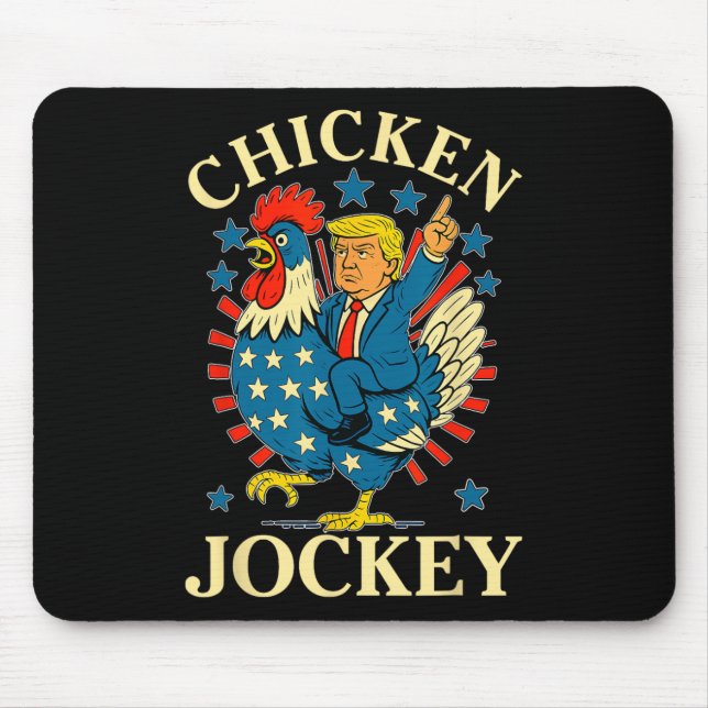 Funny Meme Chicken Jockey  Mouse Pad (Front)