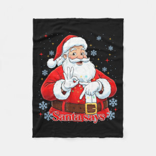 Funny Meme Christmas Santa Gift Men, Women Tee  Fleece Blanket