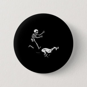 Funny Meme Ghound Running Skeleton Halloween  6 Cm Round Badge