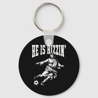 Funny Meme God Christian Christmas He Is Rizzin Je Key Ring