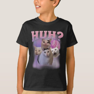 Funny Meme Huh Cat Shirt Cat Lovers Humour 