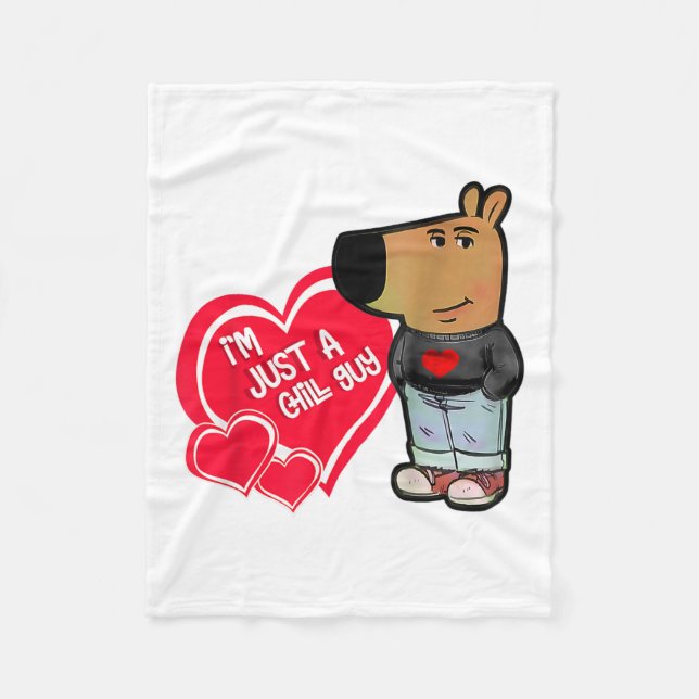 Funny Meme I'm Just A Chill Guy Valentine Couple M Fleece Blanket (Front)