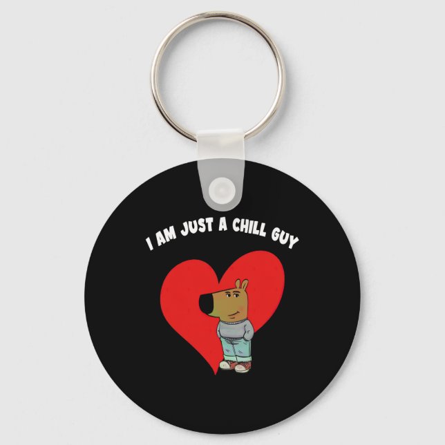 Funny Meme I'm Just A Chill Guy Valentine Couple M Key Ring (Front)