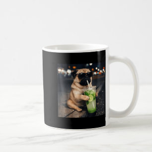 Funny meme pug drinking mojito lime mint coffee mug