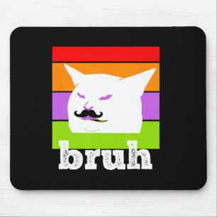 Funny Meme Saying Bruh With Cat-cinco De Mayo-mexi Mouse Pad