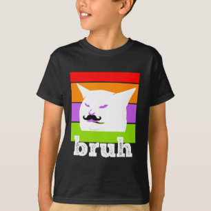 Funny Meme Saying Bruh With Cat-cinco De Mayo-mexi T-Shirt