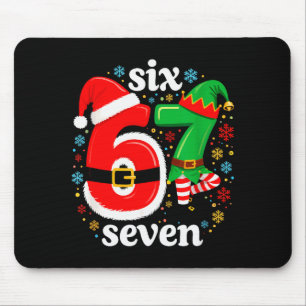 Funny Meme Six Seven 67 Elf 6 7 Santa Christmas Pa Mouse Pad