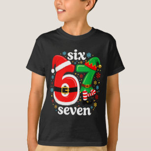 Funny Meme Six Seven 67 Elf 6 7 Santa Christmas Pa T-Shirt