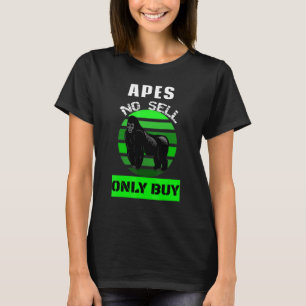 Funny Meme Stock Gamestonk Green Retro Sunset Larg T-Shirt