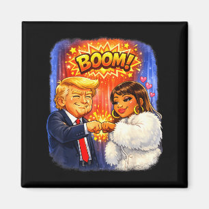 Funny meme trump &amp; nicki high five for fun  magnet