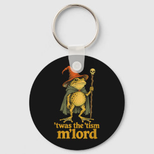 Funny Meme Twas The M Lord Frog Wizard Graphic Key Ring