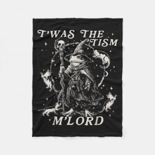 Funny Meme Twas The Tism M Lord Autism Frog Graphi Fleece Blanket
