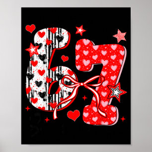 Funny Meme Valentine Six Seven 67 Valentines Heart Poster