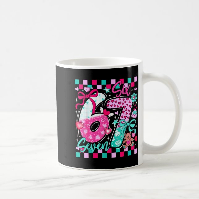 Funny Meme Valentine Six Seven 6 7 Valentine Heart Coffee Mug (Right)