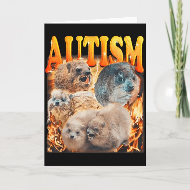 Funny Meme Woodchucks Groundhogs Autistic Autism A Card (Front)