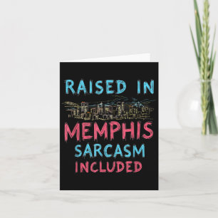 Funny Memphis Tennessee Night Skyline Vintage Card
