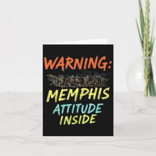 Funny Memphis Tennessee Night Skyline Vintage Card