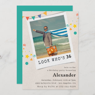 Funny Men 36th birthday invitations Fun Photo