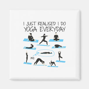 Funny Men Women Yoga, Yoga Exercise Funny Meditati Magnet