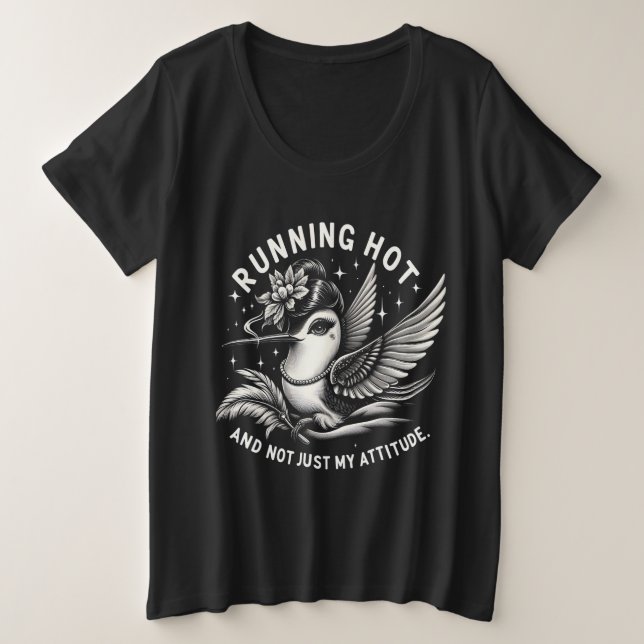 Funny Menopause Hot Flash Plus-Size Tee (Design Front)