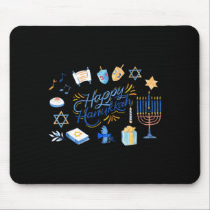Funny Menorah Hanukkah 2025 Meowzel Chanukah Jewis Mouse Pad
