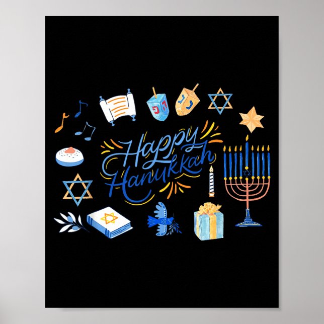 Funny Menorah Hanukkah 2025 Meowzel Chanukah Jewis Poster (Front)