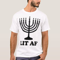 Funny menorah Hanukkah chanukah lit af holiday