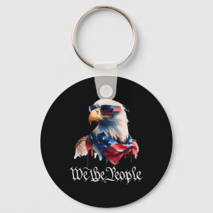 Funny Mens 4th Of July Shirt We The People Eagle Key Ring