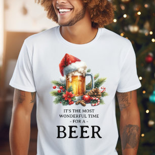 Funny Men's Beer Christmas Holiday T-Shirt
