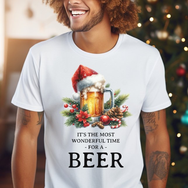Funny Men's Beer Christmas Holiday T-Shirt (Creator Uploaded)