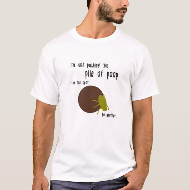 Funny men's dung beetle shirt (Front)