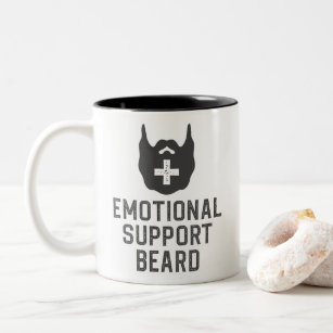 Funny Men's Emotional Support Beard Joke Gift Two-Tone Coffee Mug
