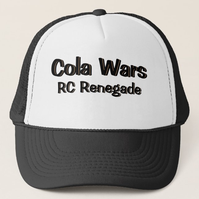 Funny Mens Fashion Baseball COLA WARS RC RENEGADE Trucker Hat (Front)