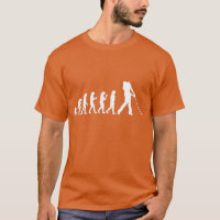 Funny Men's Golf Golfing Caveman Evolution