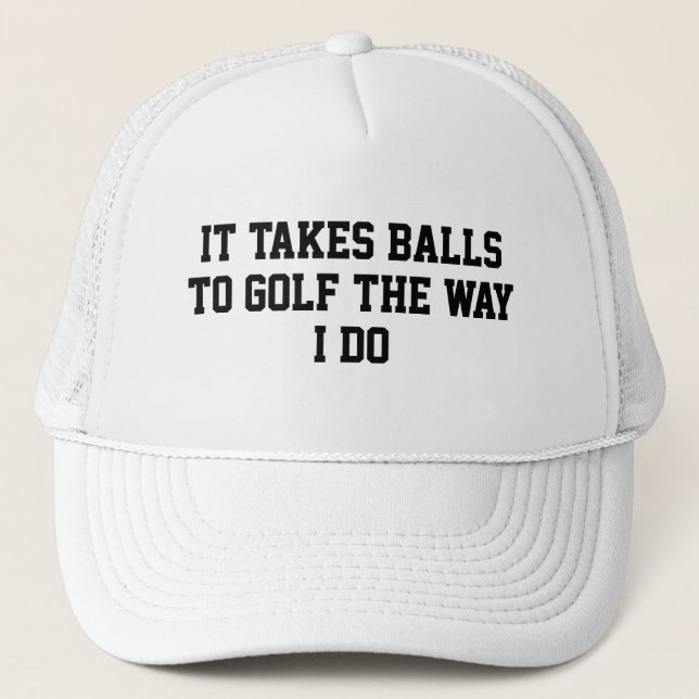 Funny Men's Golf Trucker Hat (Front)