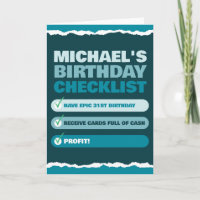 Funny Men's Name Blue Checklist Profit Birthday 