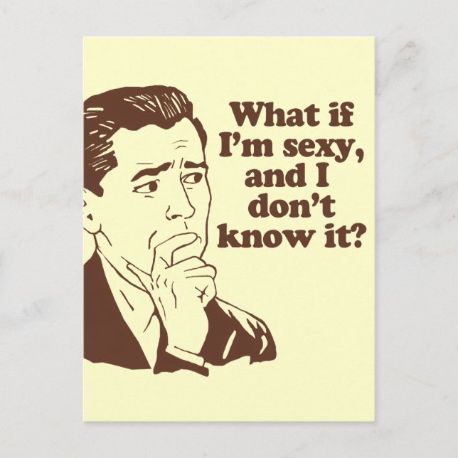 Funny Mens Retro Style Humour Postcard (Front)