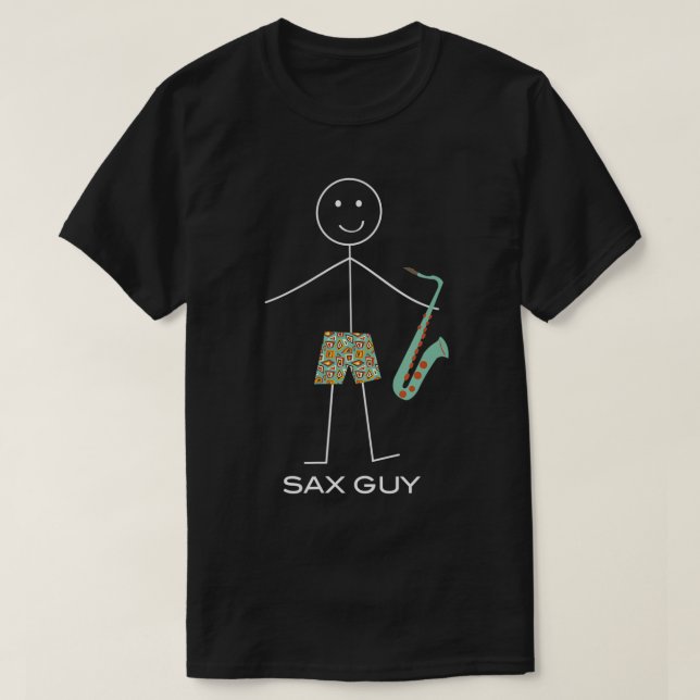 Funny Mens Saxophone Design, Boy Music Gifts T-Shi T-Shirt (Design Front)