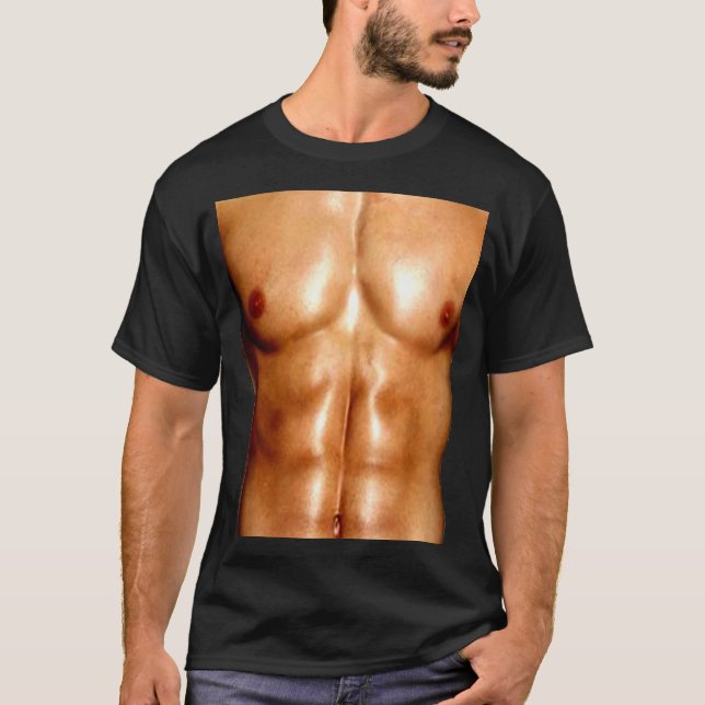 funny mens t shirt,SIX PACK T-Shirt (Front)