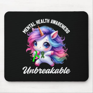 Funny Mental Health Awareness Unbreakable Unicorn Mouse Pad