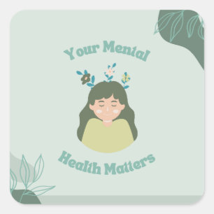 Funny Mental Health progress not perfecton Square Sticker