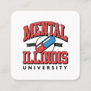 Funny Mental Health Square Business Card