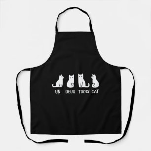 Funny Meow Kitty Un Deux Trois Cat Funny Black Cat Apron