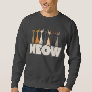 Funny Meow Peeking Cats Crew | Cat Humour Graphic Sweatshirt