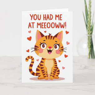 Funny Meow Valentine Cat Card