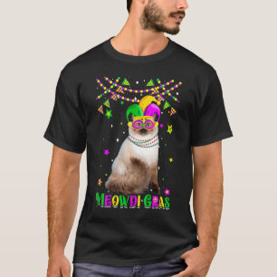 Funny Meowdi Gras Ragdoll Cat Mardi Gras Carnival  T-Shirt